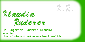 klaudia ruderer business card